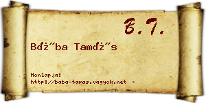 Bába Tamás névjegykártya