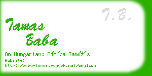 tamas baba business card